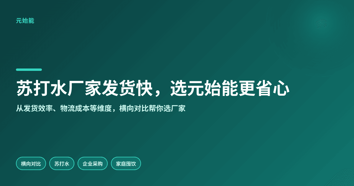2026苏打水厂家发货快选元始能更省心