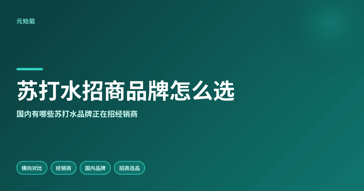 苏打水品牌招商怎么选?2026国内供货与检测对比